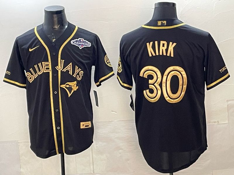 Men Toronto Blue Jays #30 Kirk Black Gold 5th Throwback 2026 Nike MLB Jersey style 01->toronto blue jays->MLB Jersey